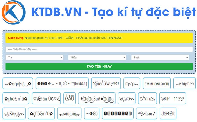 Cách tạo kí tự đặc biệt FF 4