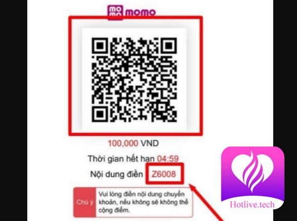 Nạp tiền Hotlive bằng ví điện tử Momo