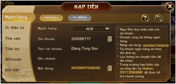 Cách nạp rút tiền tại cổng game Iwin Club 2