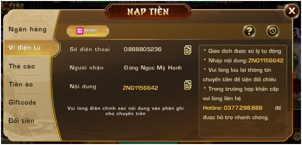 Cách nạp rút tiền tại cổng game Iwin Club 4