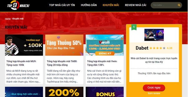 Top9nhacai.com tổng hợp các chương trình khuyến mãi hấp dẫn tại nhà cái